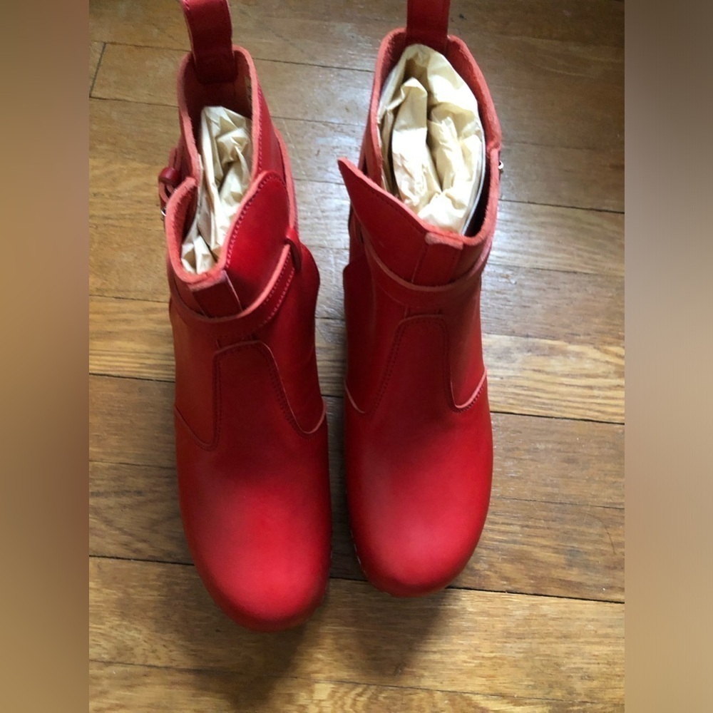 COPY - NIB 10 EU 41 Red Swedish Hasbeens Jodhpurs Ankle Boots Booties - Picture 3 of 10